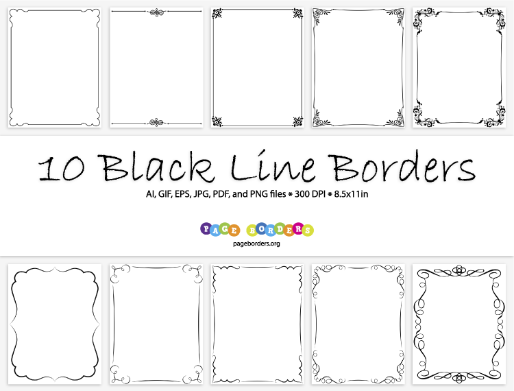 Black Line Border Bundle