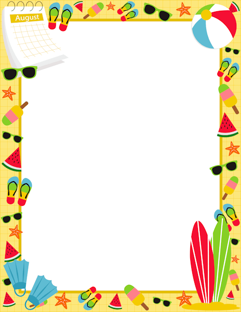 August Border: Clip Art, Page Border, and Vector Graphics