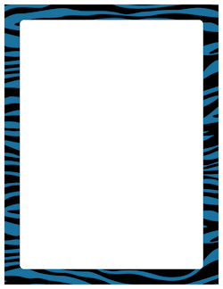 Blue and Black Zebra Print Border