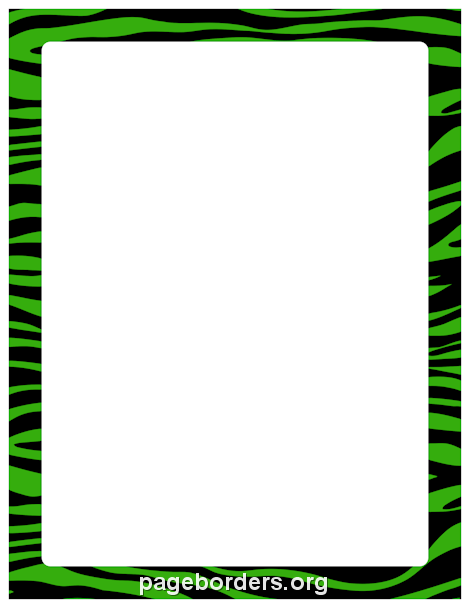 Green and Black Zebra Print Border