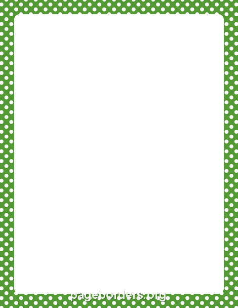 Green and White Polka Dot Border: Clip Art, Page Border, and Vector ...