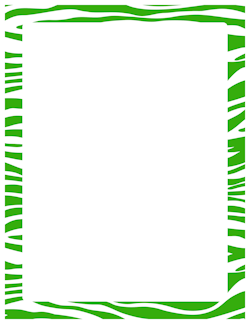 Green Zebra Print Border