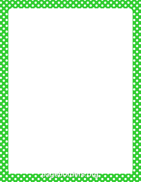 Lime Green and White Polka Dot Border