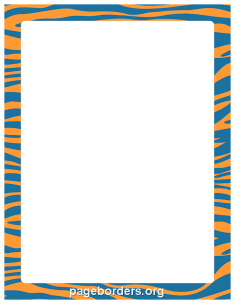 Orange and Blue Zebra Print Border
