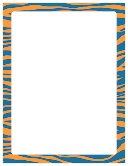 Orange and Blue Zebra Print Border