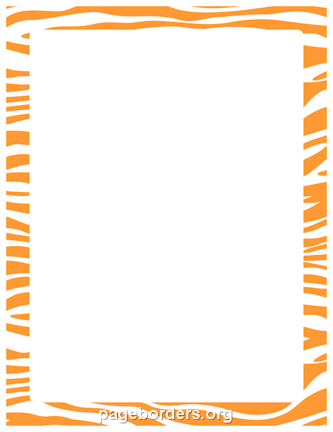 Orange Zebra Print Border