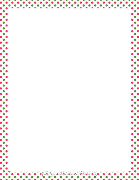 Pink and Green Polka Dot Border: Clip Art, Page Border, and Vector Graphics