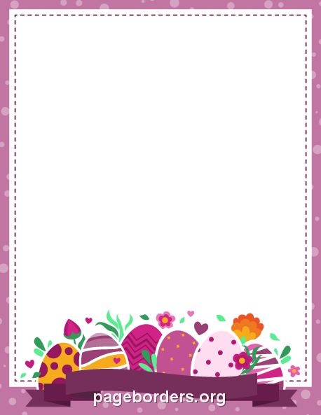 Purple Easter Border: Clip Art, Page Border, and Vector Graphics