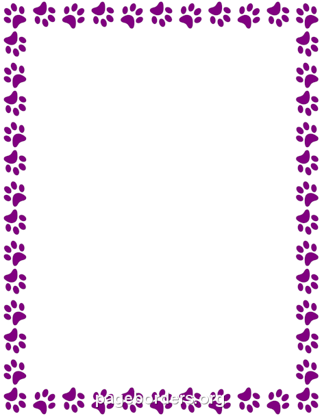 Purple Paw Print Border