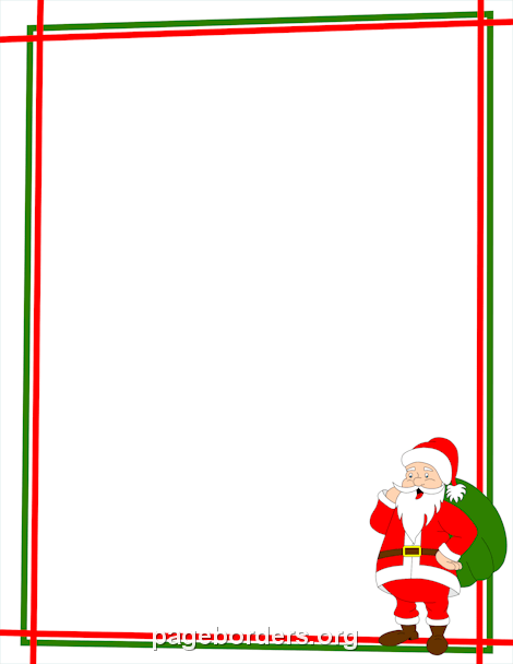 Santa Claus Border: Clip Art, Page Border, and Vector Graphics