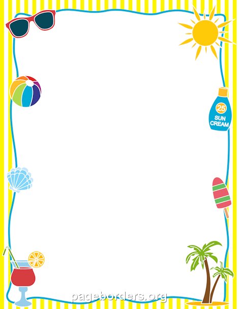 Summer Border: Clip Art, Page Border, and Vector Graphics
